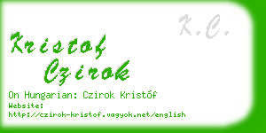 kristof czirok business card